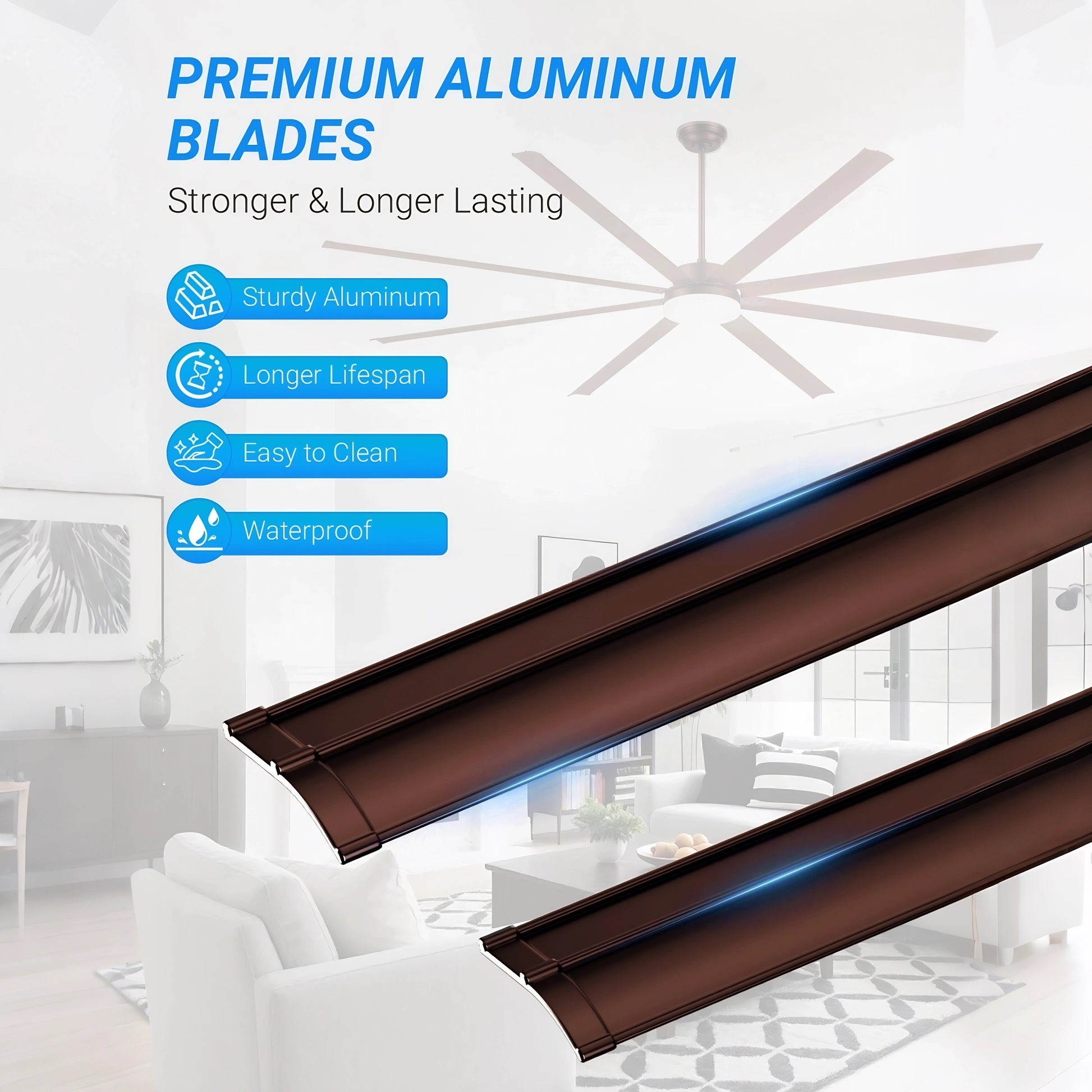 96" Coffee Industrial Ceiling Fan with Remote - view 11