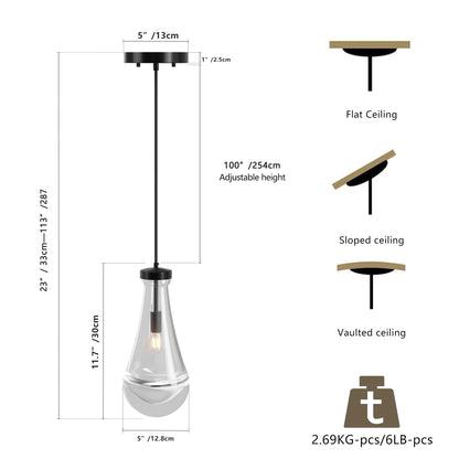Modern Black Raindrop Pendant Chandelier - view 11