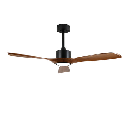 52" Matte Black Solid Wood Ceiling Fan with Dimmable LED - view 18