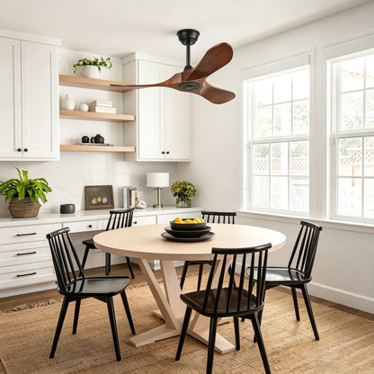 42" Matte Black Solid Wood Ceiling Fan with Remote - view 8