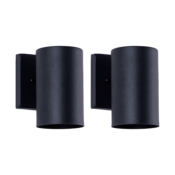 7" Black Cylinder Outdoor Wall Light, Set of 2 - view 9