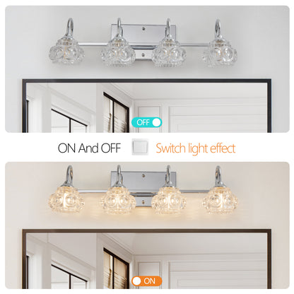 23" 4-Light Nickel Vintage Crystal Vanity Light - view 6