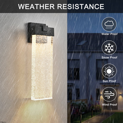 Black Bubble Crystal LED Outdoor Wall Light, 18"H - view 7