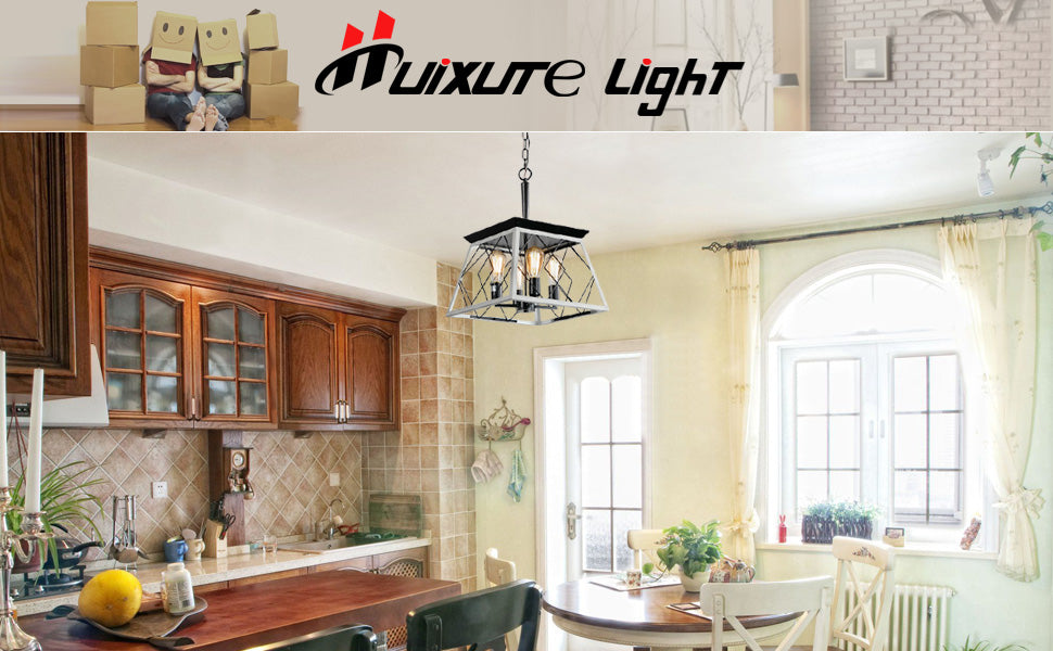 4-Light White Farmhouse Chandelier - view 5