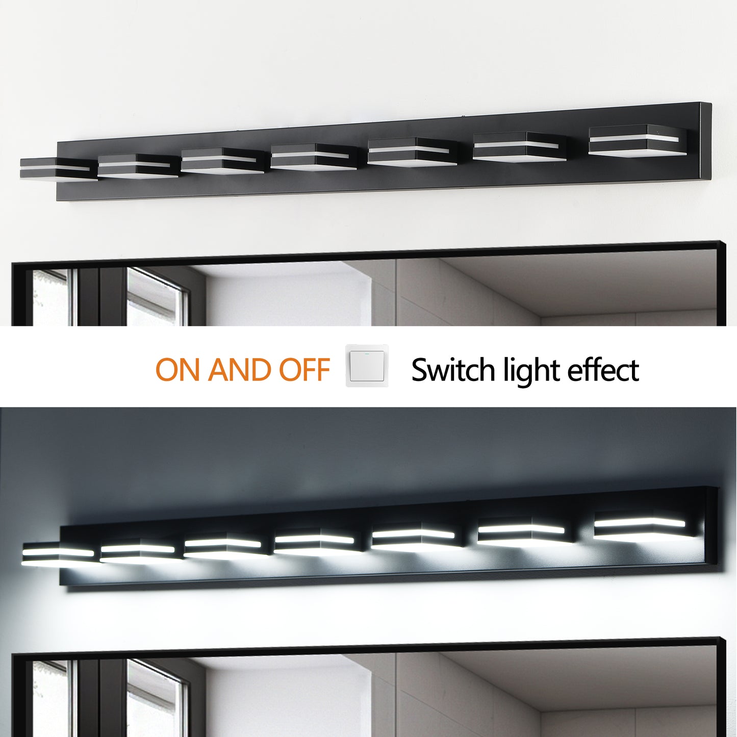7-Light Black Minimalist LED Vanity Light - view 6