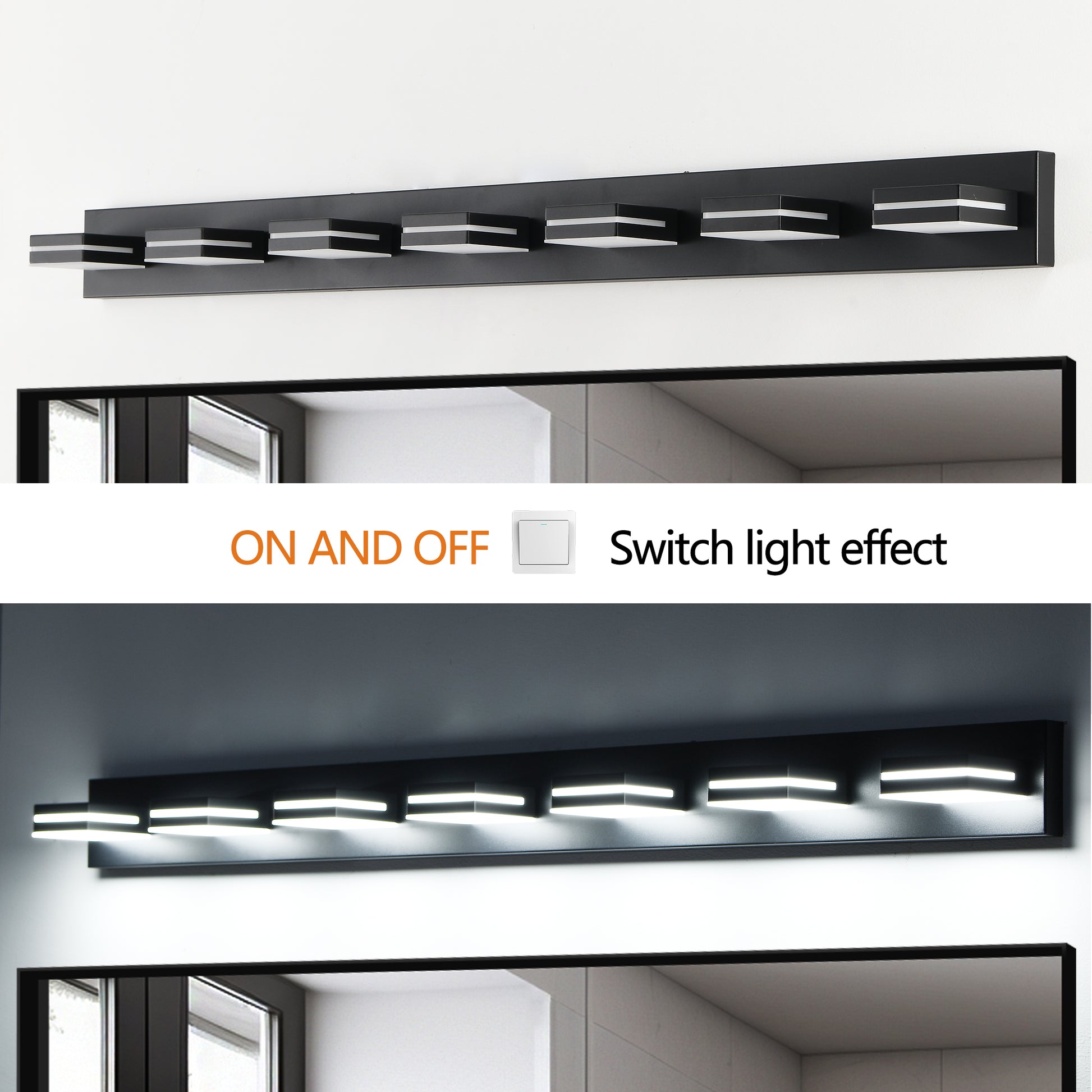 7-Light Black Minimalist LED Vanity Light - view 6