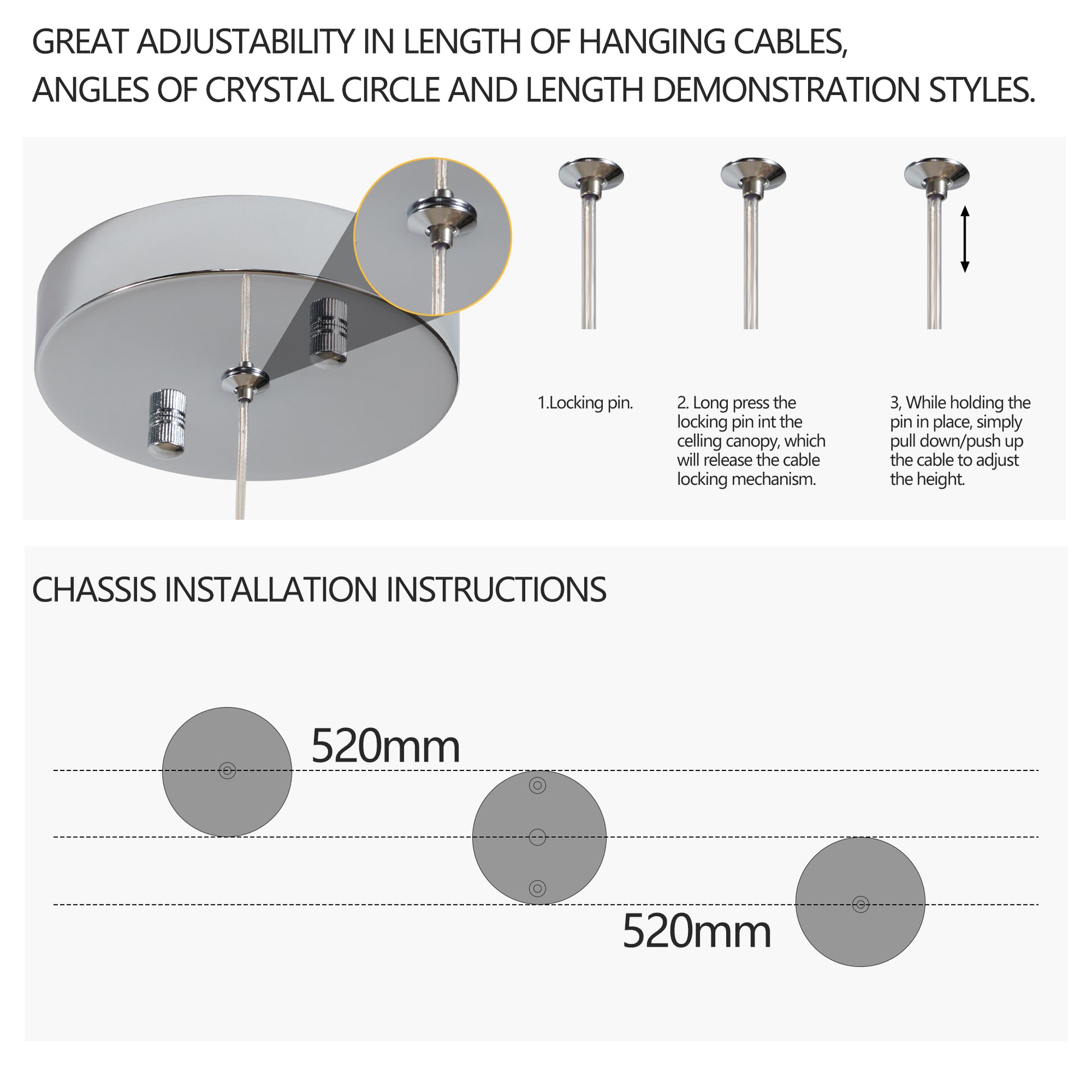 36" Chrome Wave Crystal Chandelier with LED - view 7