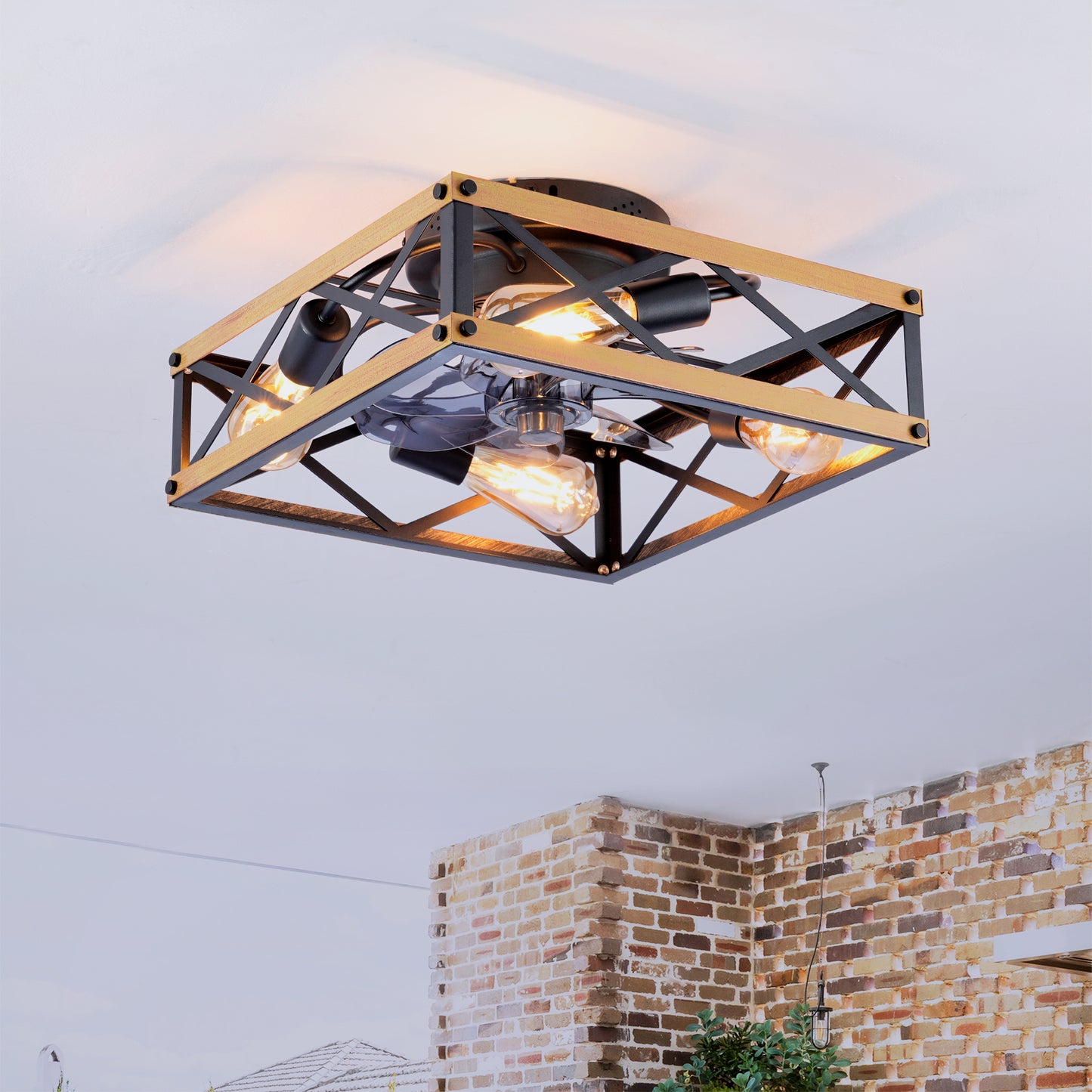 22.6" Bronze Flush Mount Ceiling Fan with Remote - view 2