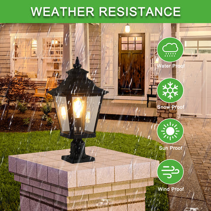 21"H Black Outdoor Post Lantern Light, Set of 2 - view 6