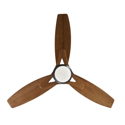 52" Matte Black & Wood Ceiling Fan with Light - view 19