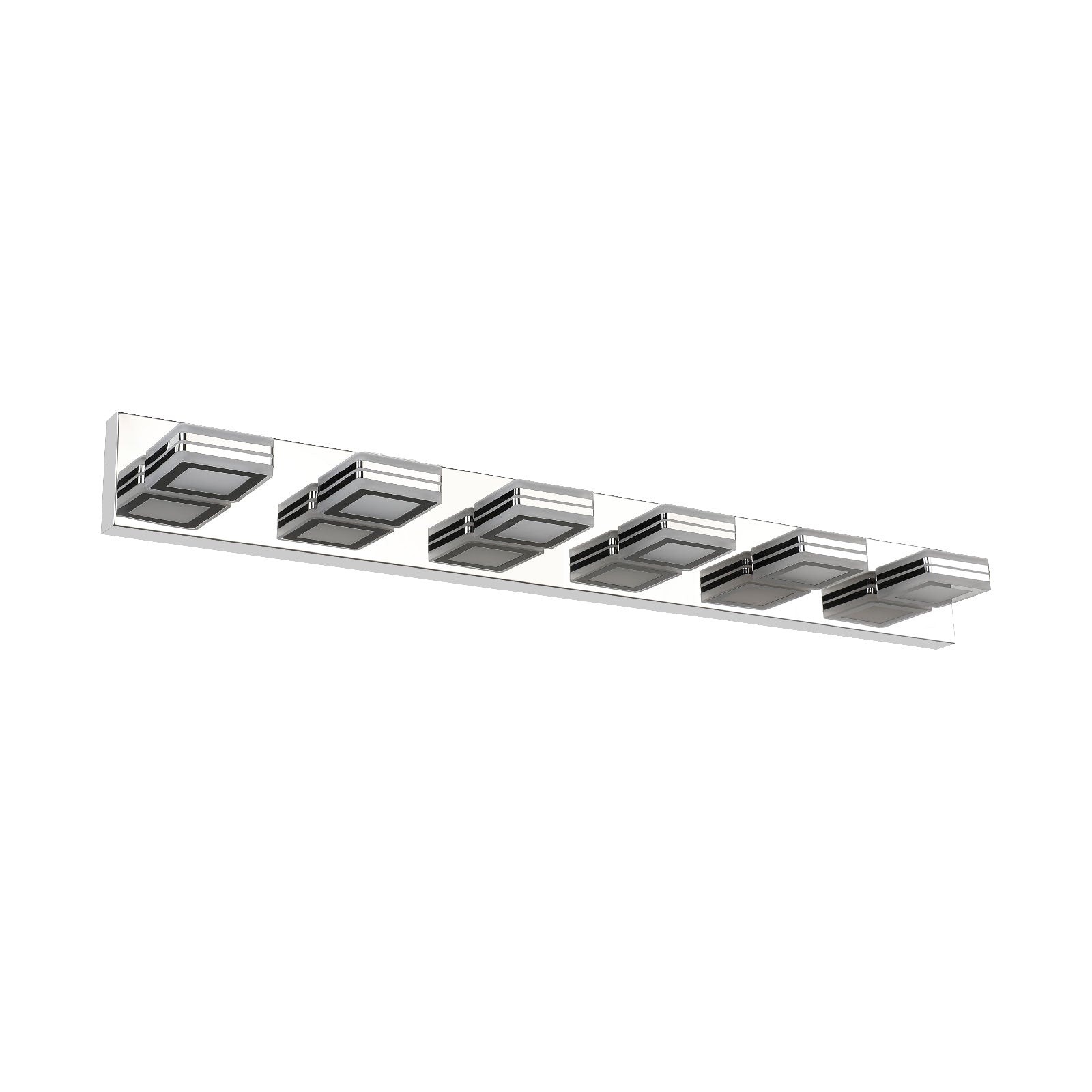 39" 6-Light Chrome LED Vanity Light with Acrylic Shades - view 9