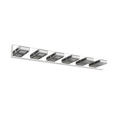 39" 6-Light Chrome LED Vanity Light with Acrylic Shades - view 9
