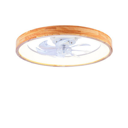 23.62" Wood Flush Mount Ceiling Fan with Dimmable LED - view 19