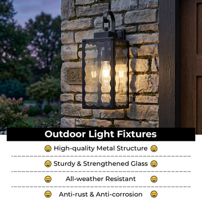 18" Matte Black Outdoor Wall Light with Clear Glass - view 5