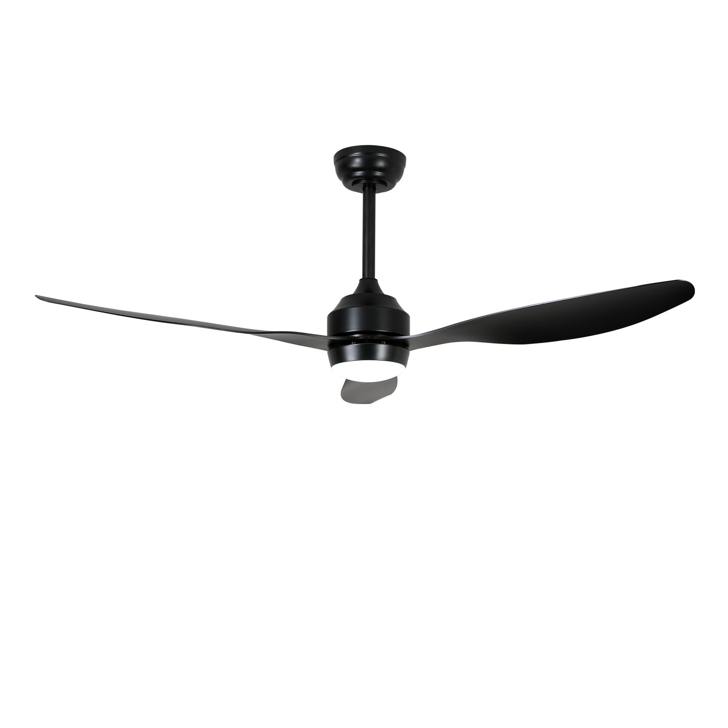 52" Matte Black 3-Blade Ceiling Fan with Light - view 18