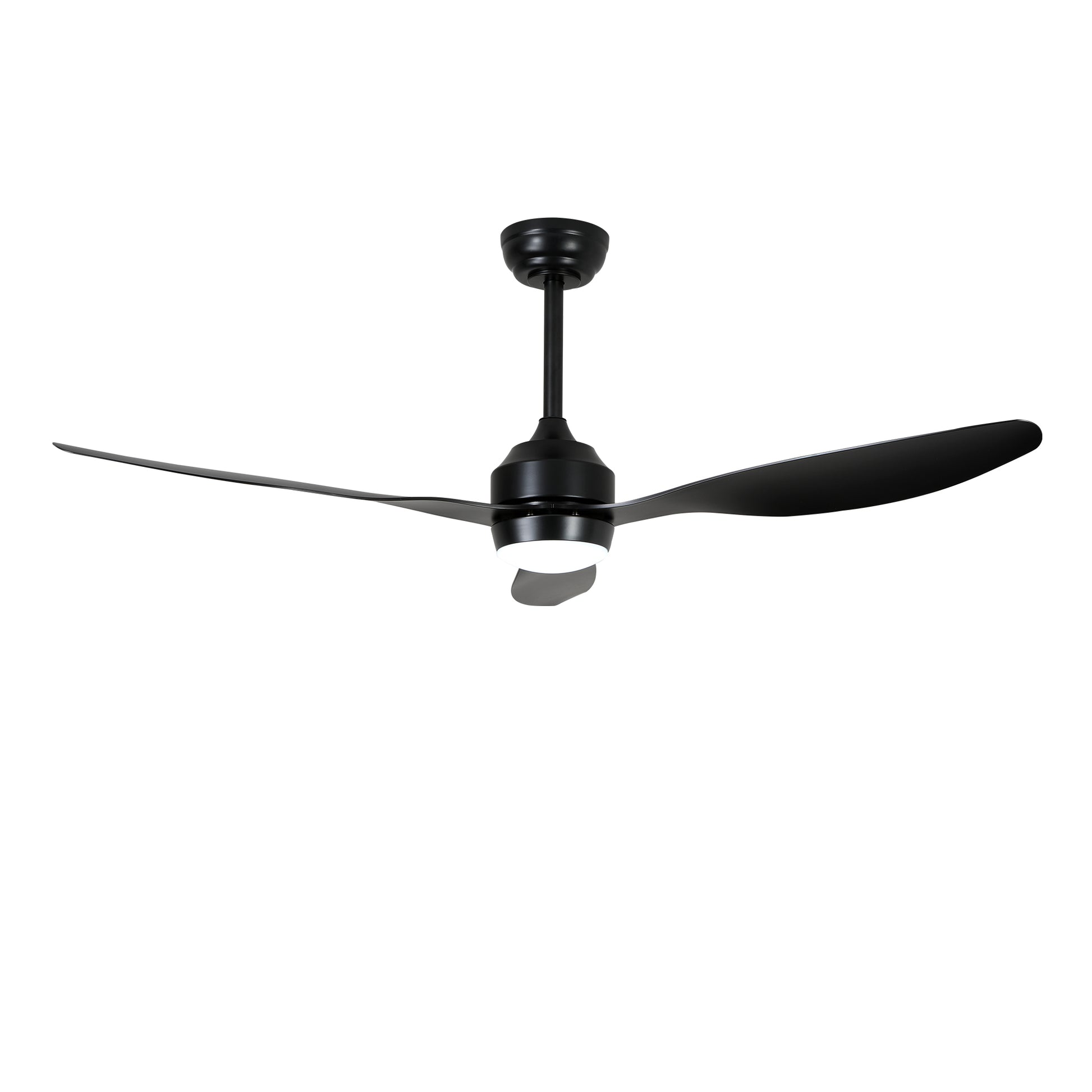 52" Matte Black 3-Blade Ceiling Fan with Light - view 18
