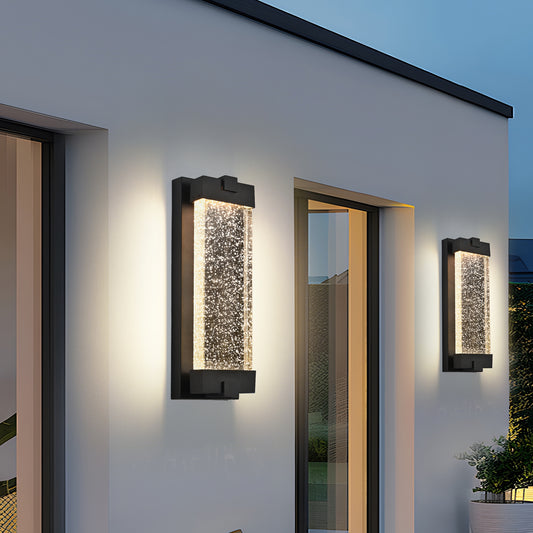 Black Bubble Crystal LED Outdoor Wall Light, 19"H - view 2