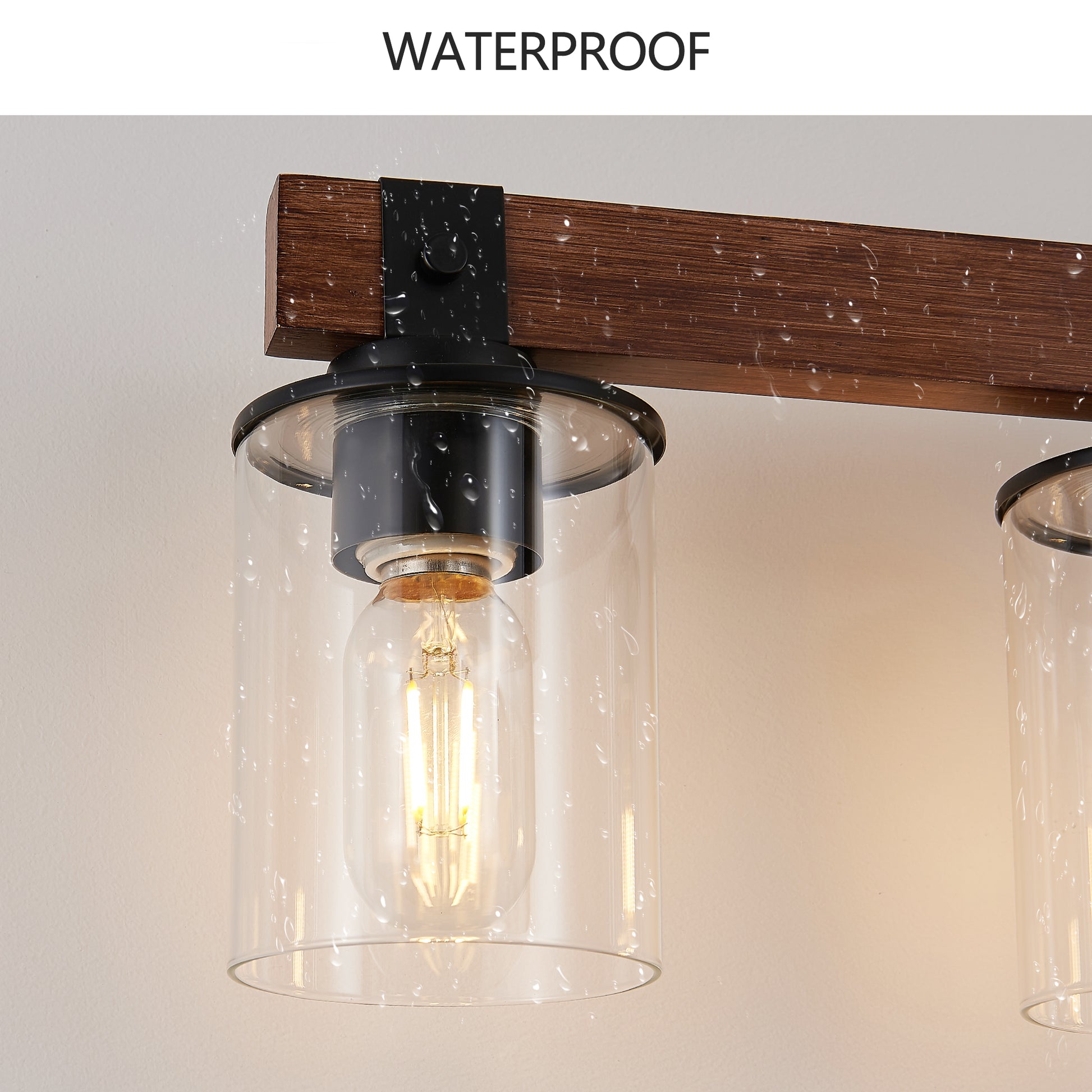 50" 7-Light Farmhouse Vanity Light with Wood Accent - view 6