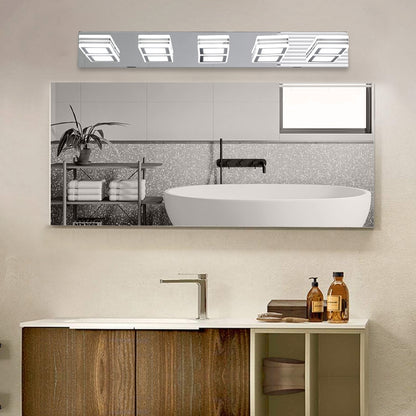 32" 5-Light Chrome Acrylic LED Vanity Wall Light - view 2