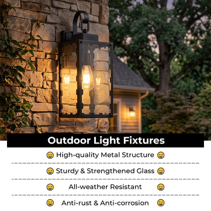 18" Matte Black Sawtooth Outdoor Wall Light with Clear Glass - view 7