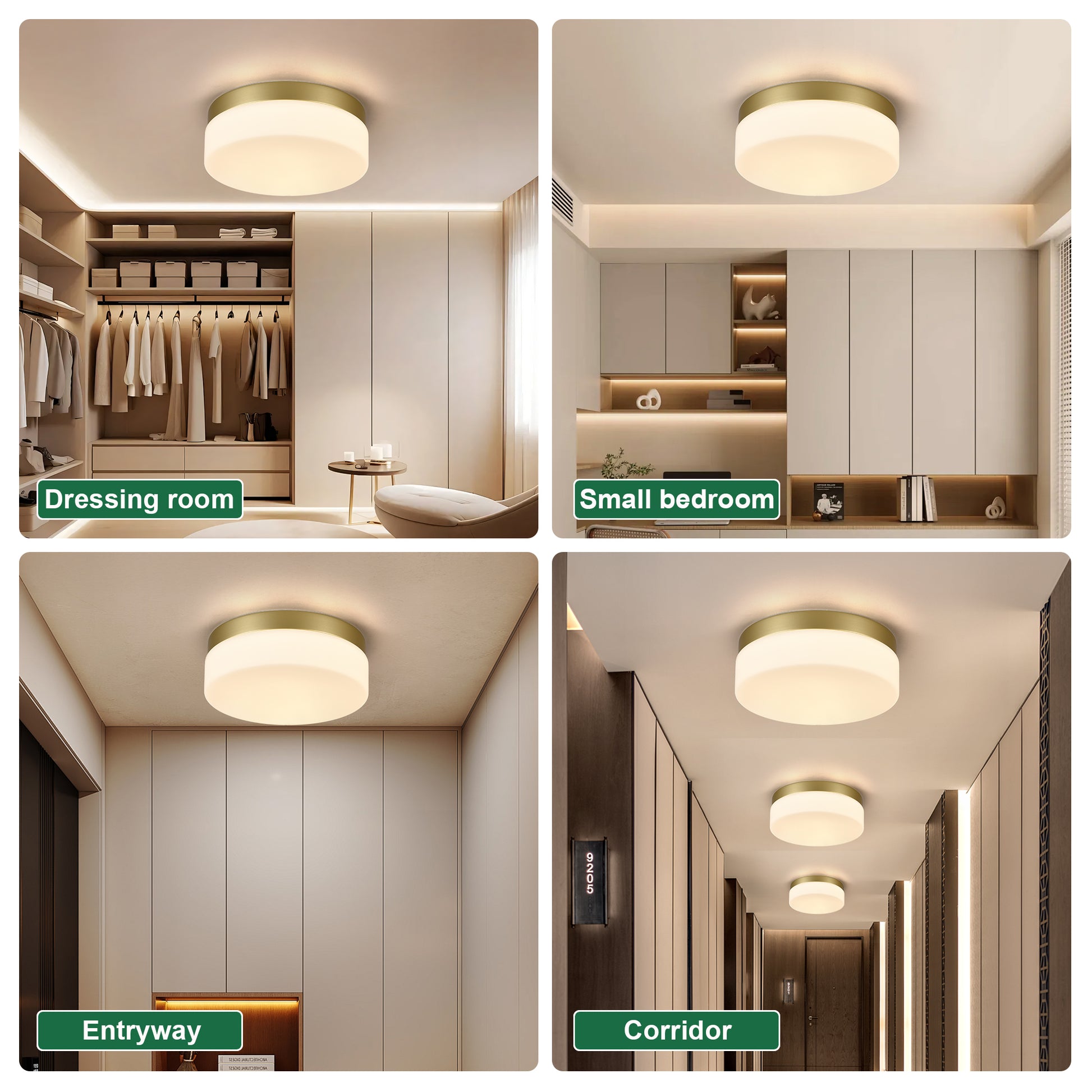 12" Gold LED Flush Mount Ceiling Light - view 3