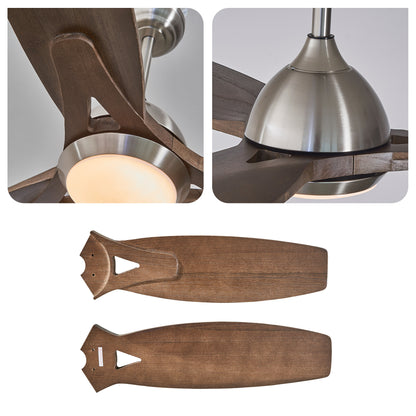 52" Nickel & Wood Reversible Ceiling Fan with Light - view 15