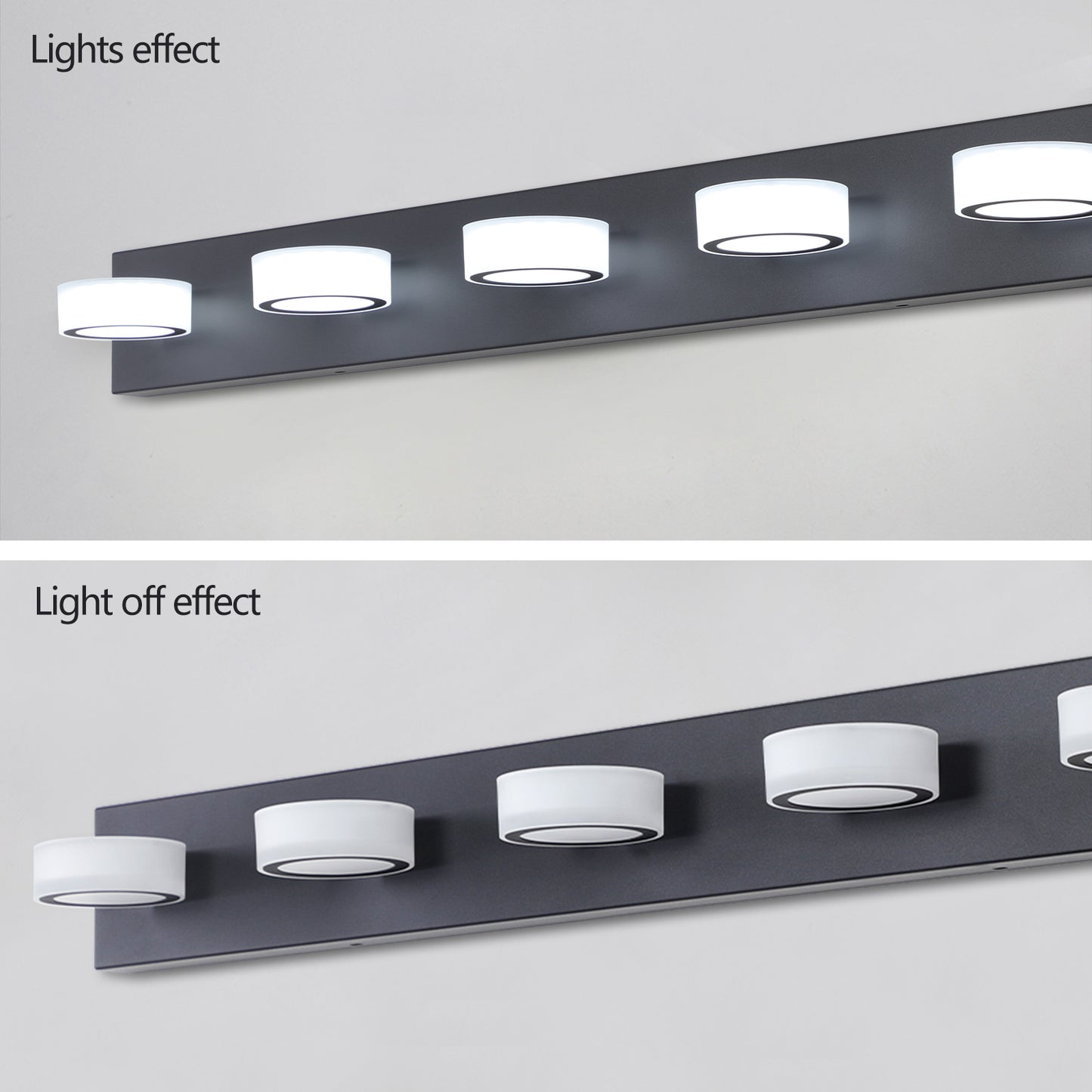 37" 5-Light Black LED Vanity Wall Light - view 10