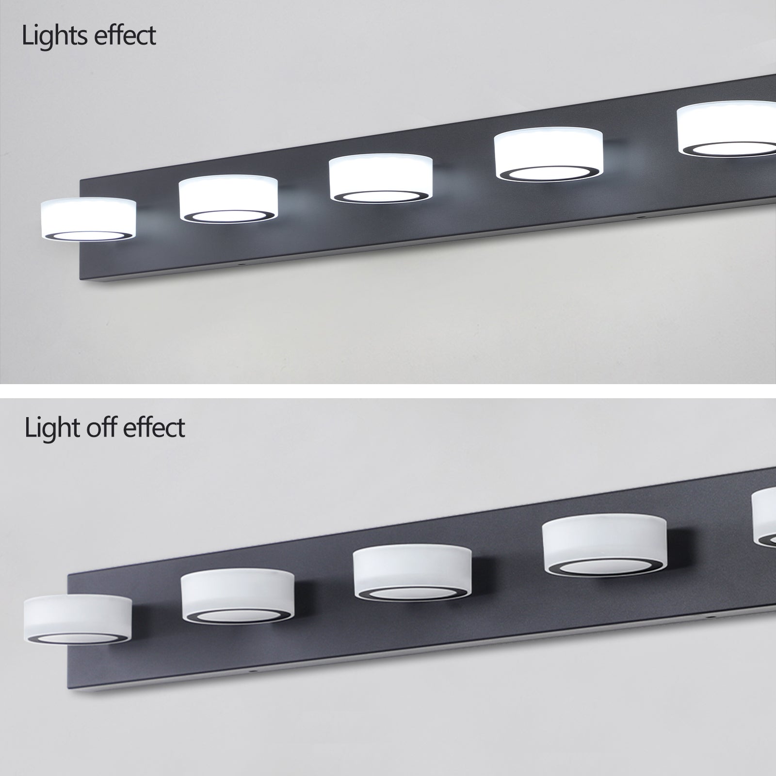 37" 5-Light Black LED Vanity Wall Light - view 10