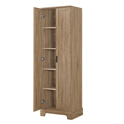 71" Brown Tall Storage Cabinet with 2 Doors