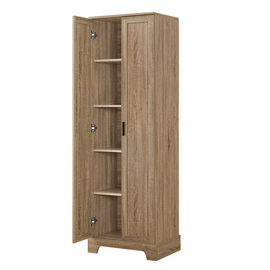 71" Brown Tall Storage Cabinet with 2 Doors