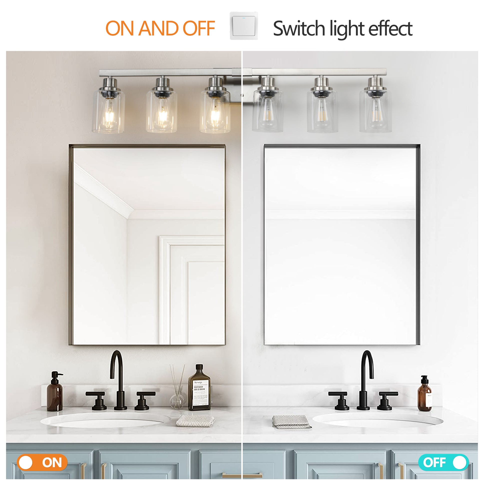 37" 6-Light Brushed Nickel Vanity Light with Clear Glass - view 5