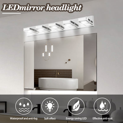 32" 5-Light Chrome Acrylic LED Vanity Wall Light - view 5