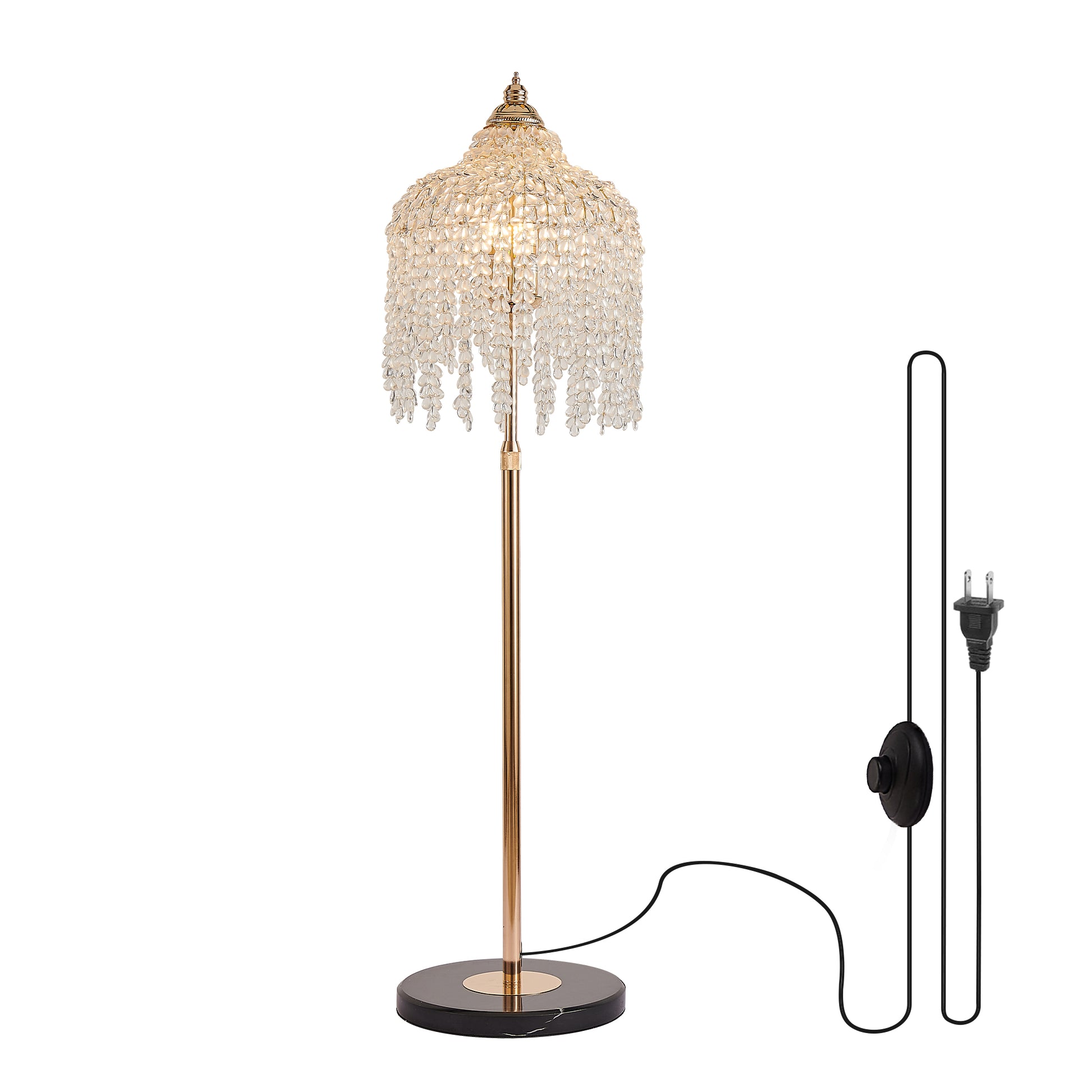 3-Light Gold Waterfall Crystal Floor Lamp - view 11
