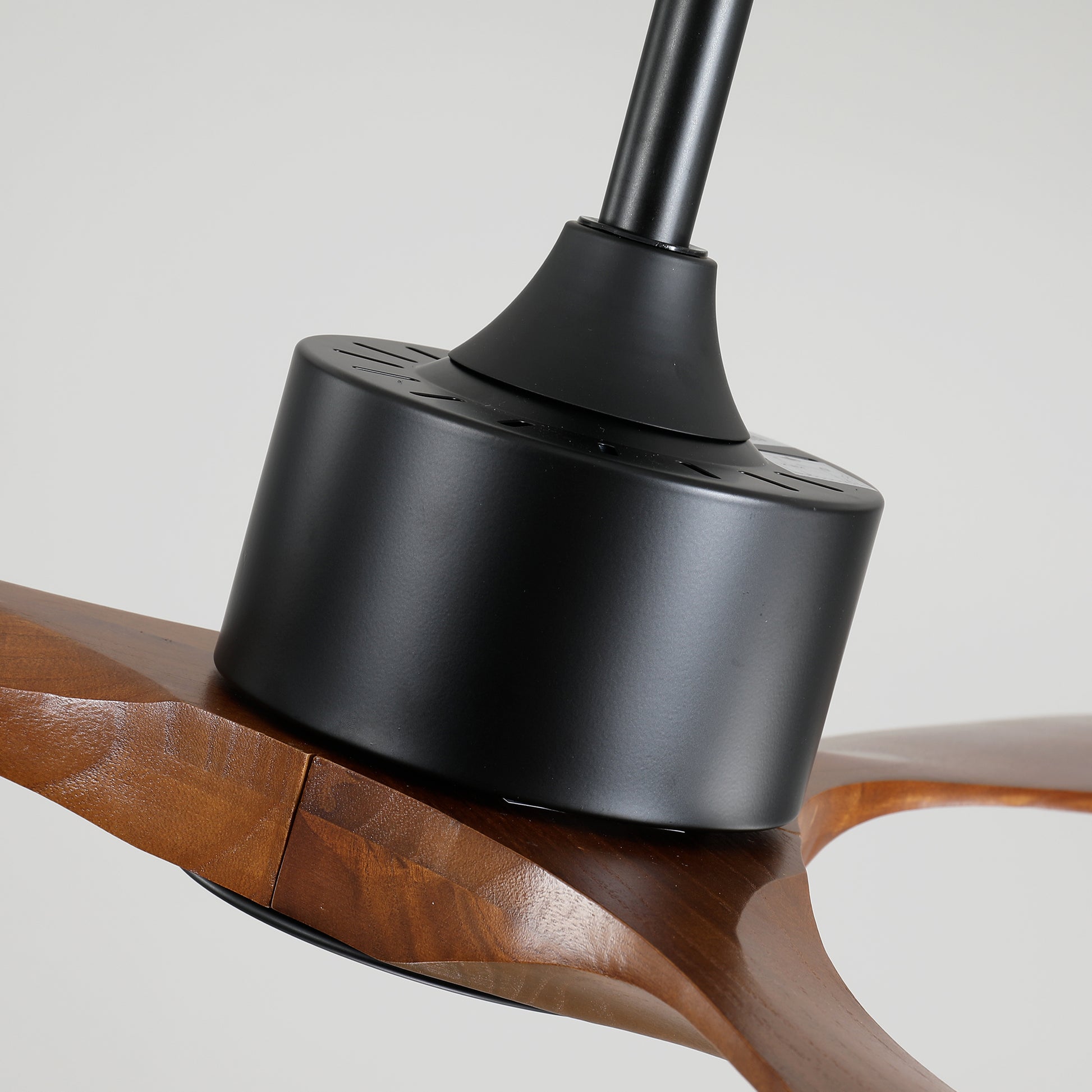 52" Matte Black Solid Wood Ceiling Fan with Dimmable LED - view 15