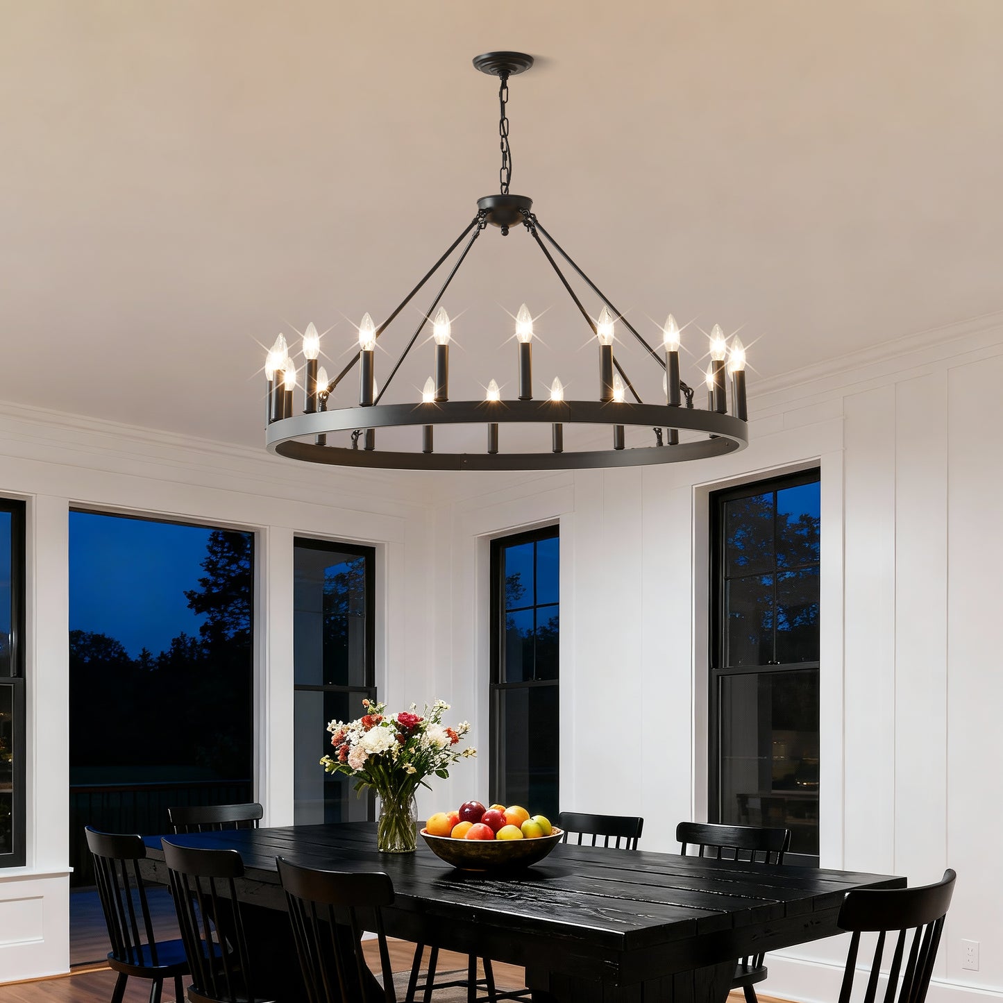 39.4" 20-Light Wagon Wheel Farmhouse Chandelier - view 10