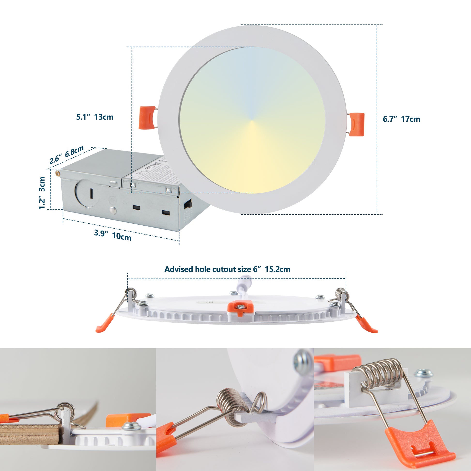 6" White Dimmable LED Recessed Light, 12-Pack - view 7