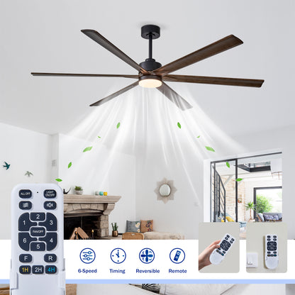 70" Matte Black Ceiling Fan with Light - view 12