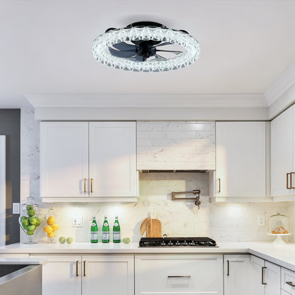 Matte Black Galaxy Ceiling Fan with Dimmable LED - view 4