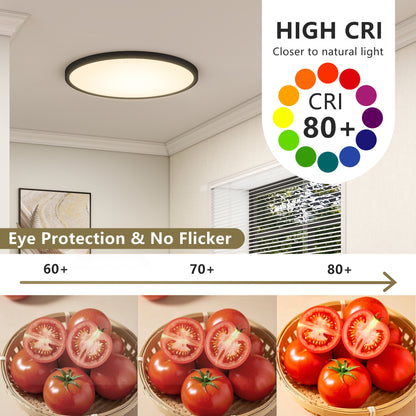 16" Black Dimmable LED Flush Mount Ceiling Light, 4-Pack - view 6