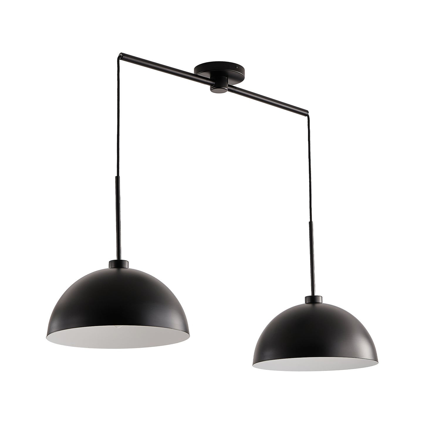 41" Matte Black Industrial Double Pendant Light - view 10