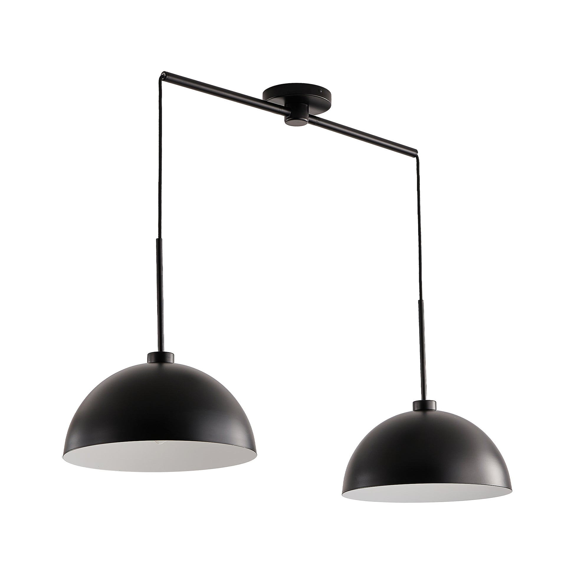 41" Matte Black Industrial Double Pendant Light - view 10