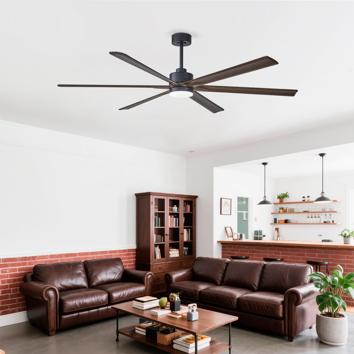 70" Matte Black Ceiling Fan with Light - view 5