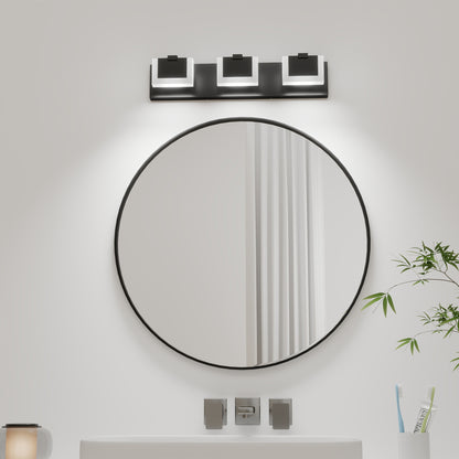 3-Light Modern Black LED Vanity Wall Light - view 3