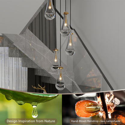 5-Light Brass Cluster Pendant Chandelier - view 3