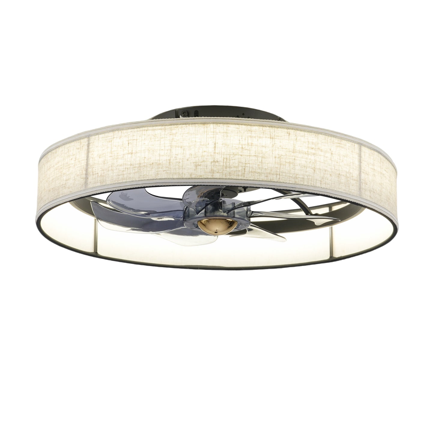 20" Matte Black Fabric Farmhouse Ceiling Fan with Remote - view 23