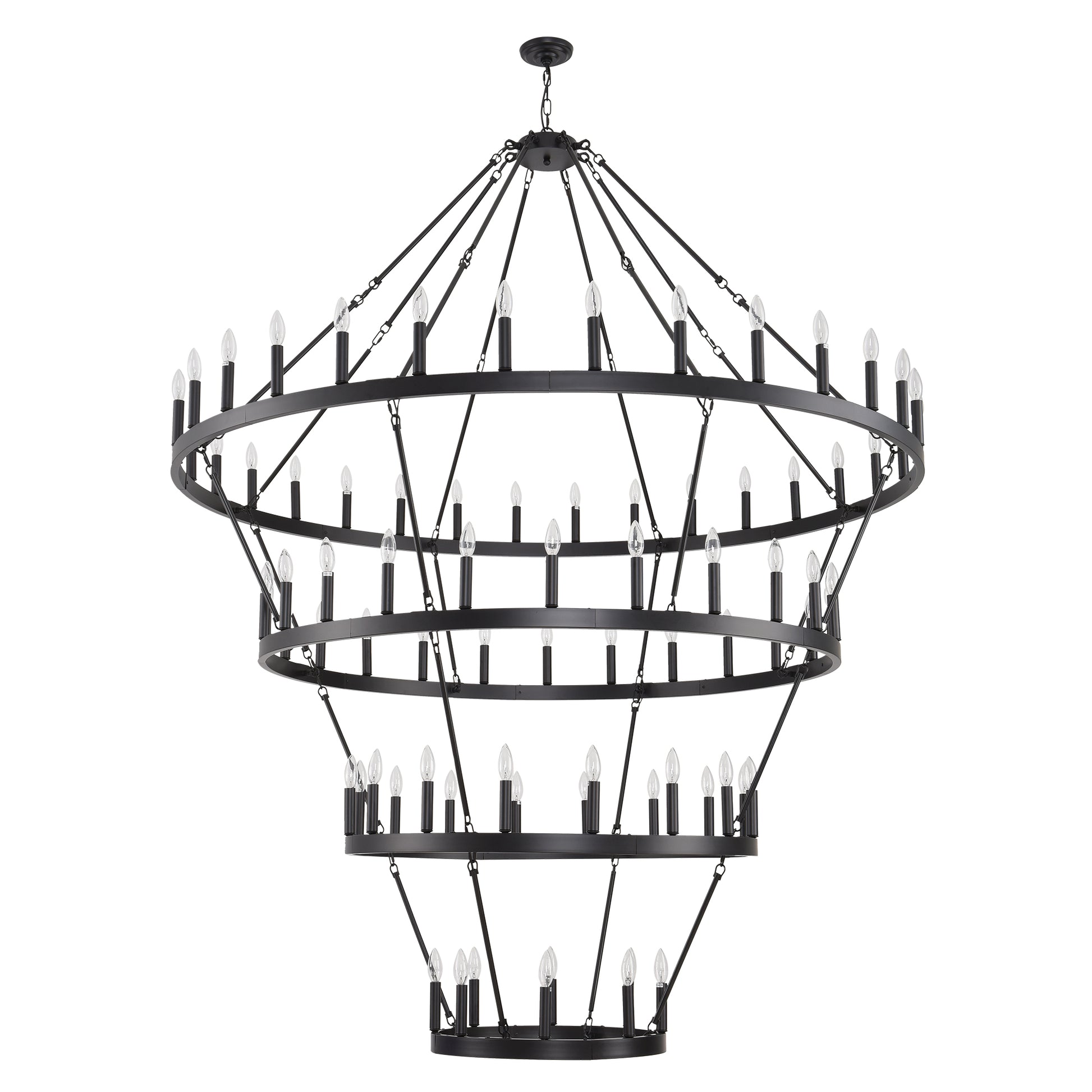 69.3" 4-Tier Wagon Wheel Farmhouse Chandelier, 80-Light - view 15