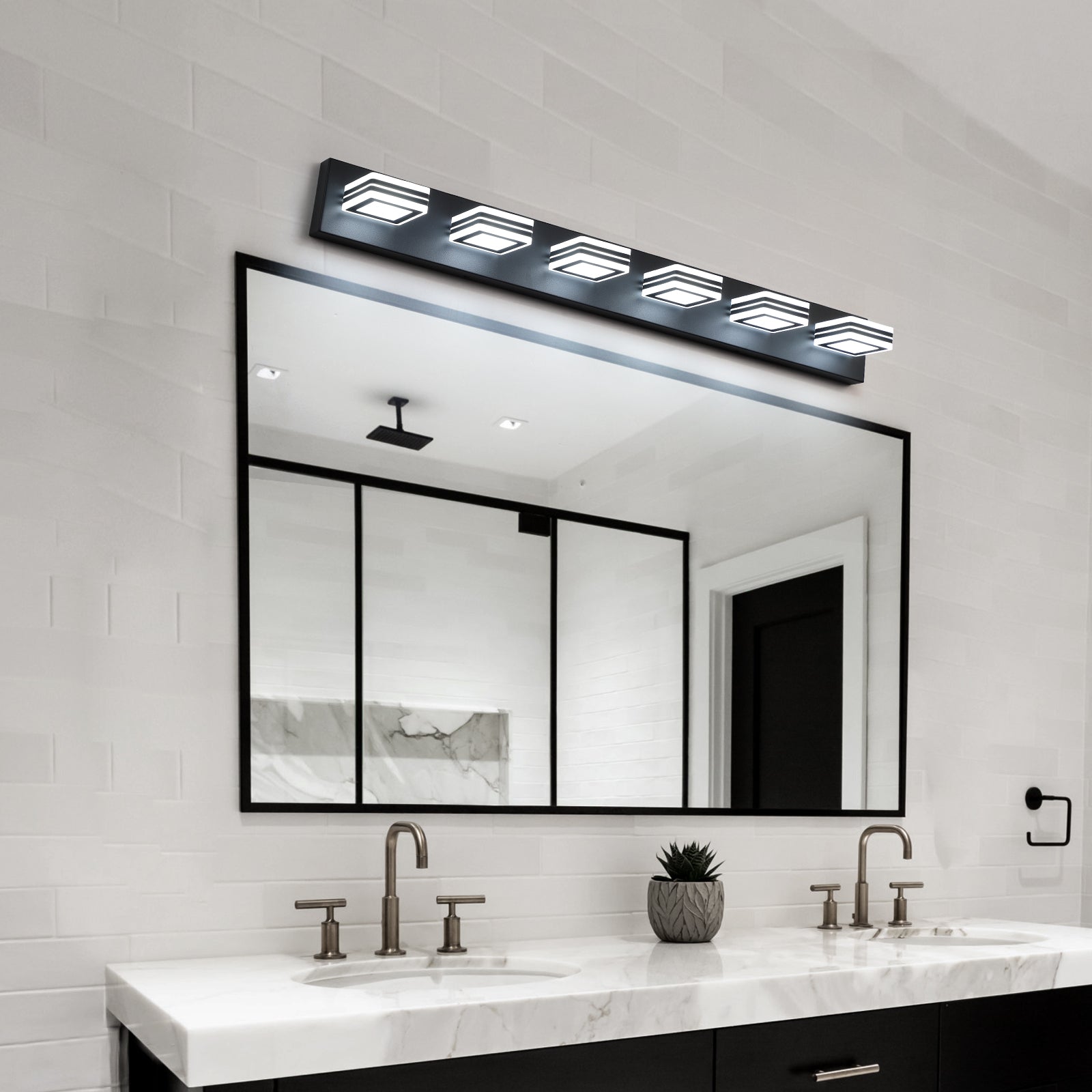39" 6-Light Black Acrylic LED Vanity Light