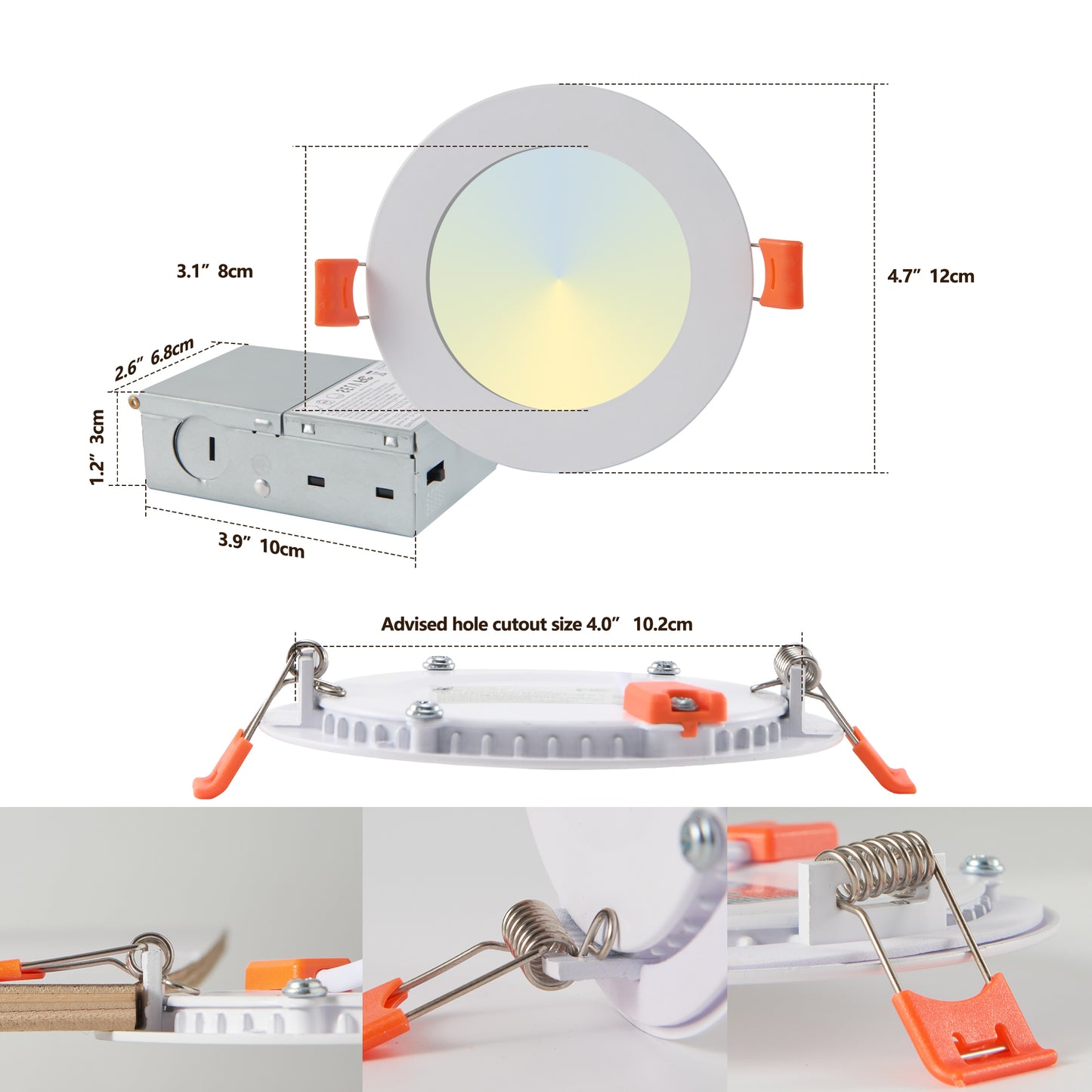 4" Ultra-Thin LED Recessed Ceiling Light, Set of 12 - view 8