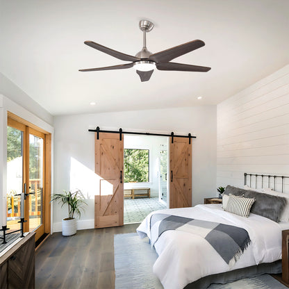52" Nickel Reversible Ceiling Fan with Light - view 4