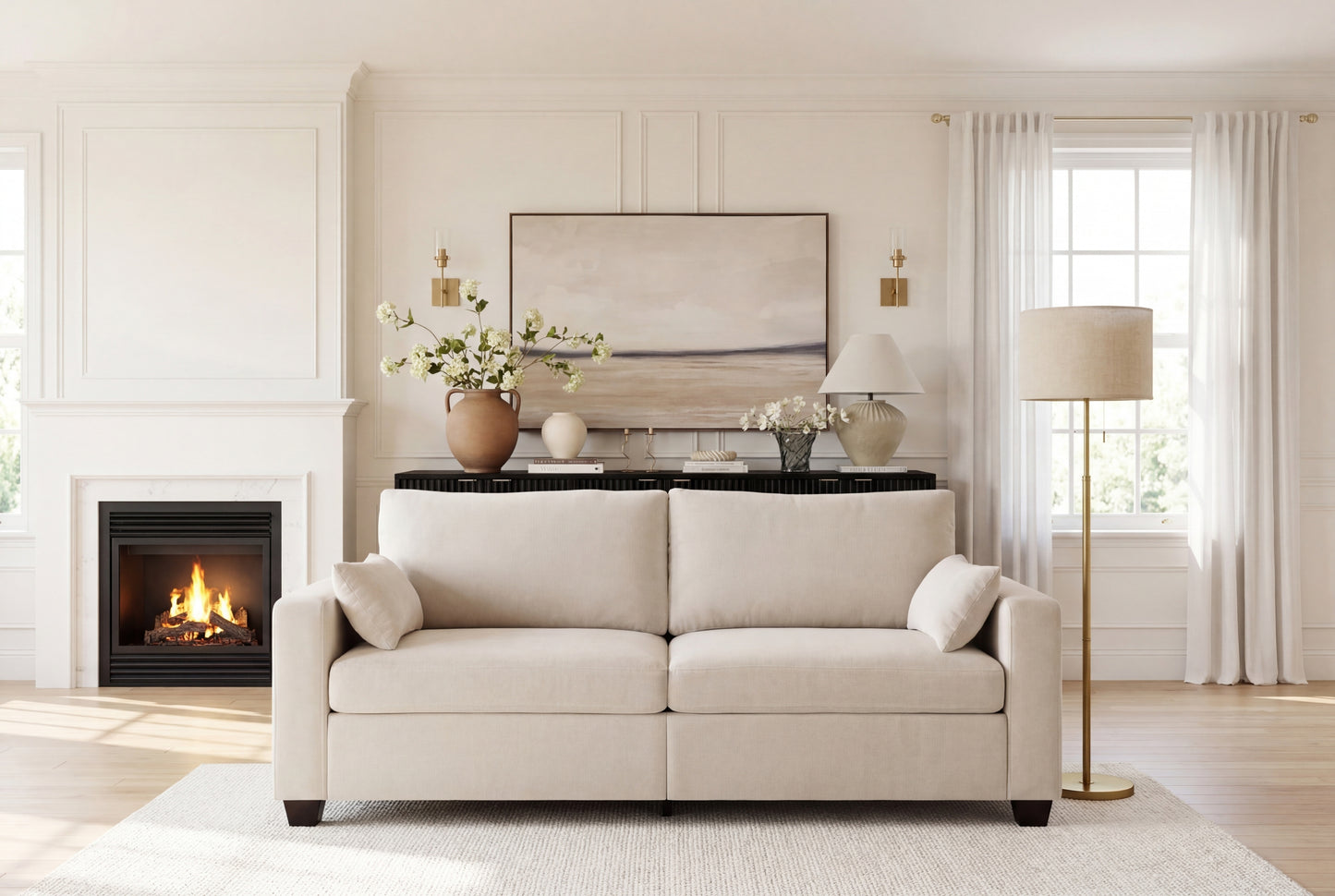 Beige Loveseat Sofa